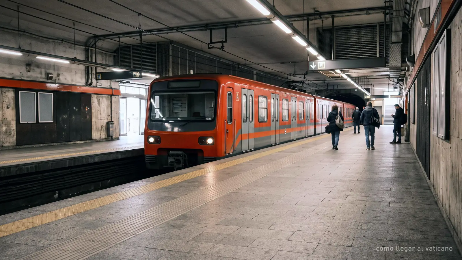 Andén de la línea A del metro de Roma (imagen generada)